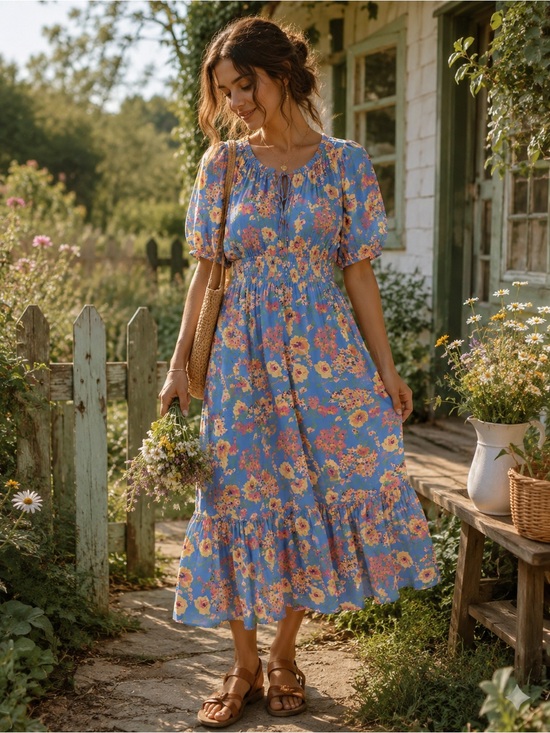 Umgee Dresses & Skirts - Umgee Floral Cottagecore Midi Dress Medium